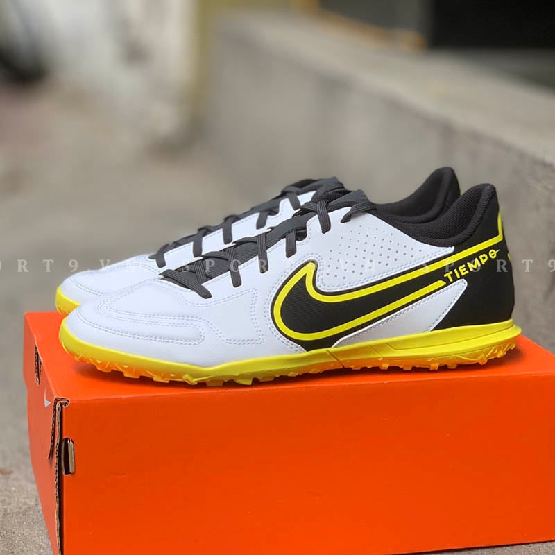 Nike Tiempo Legend 9 Club TF - White/Smoke Grey/Yellow - DA1193-107